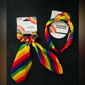 Rainbow Headband + Scrunchie Set Pride LGBTQ+ NWT